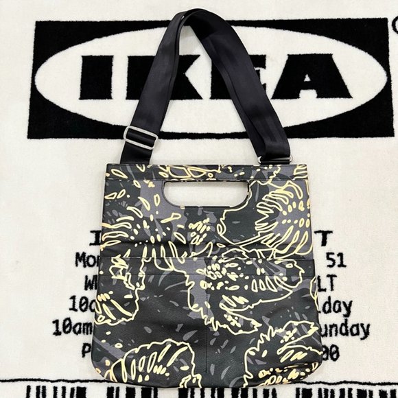 RARE Vivienne Westwood Abstract Floral Print Slim Foldable Leather Messenger Bag - Picture 2 of 12